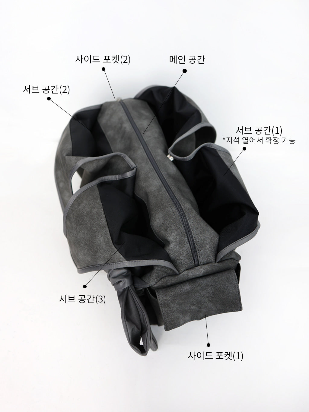 [Nubuck] Bow Shoulder Bag (Grey)