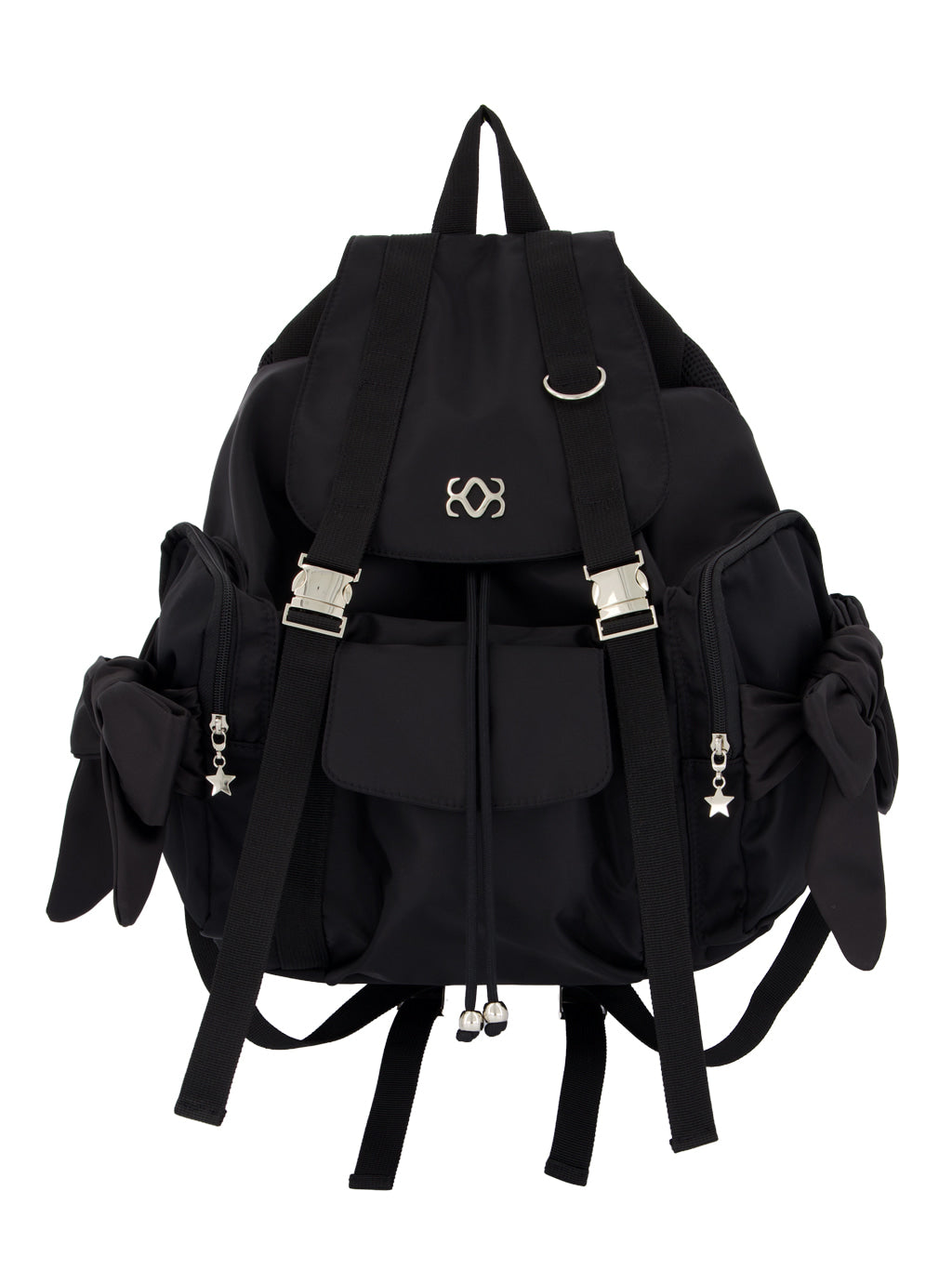 [Nylon] Bow Backpack (Black)