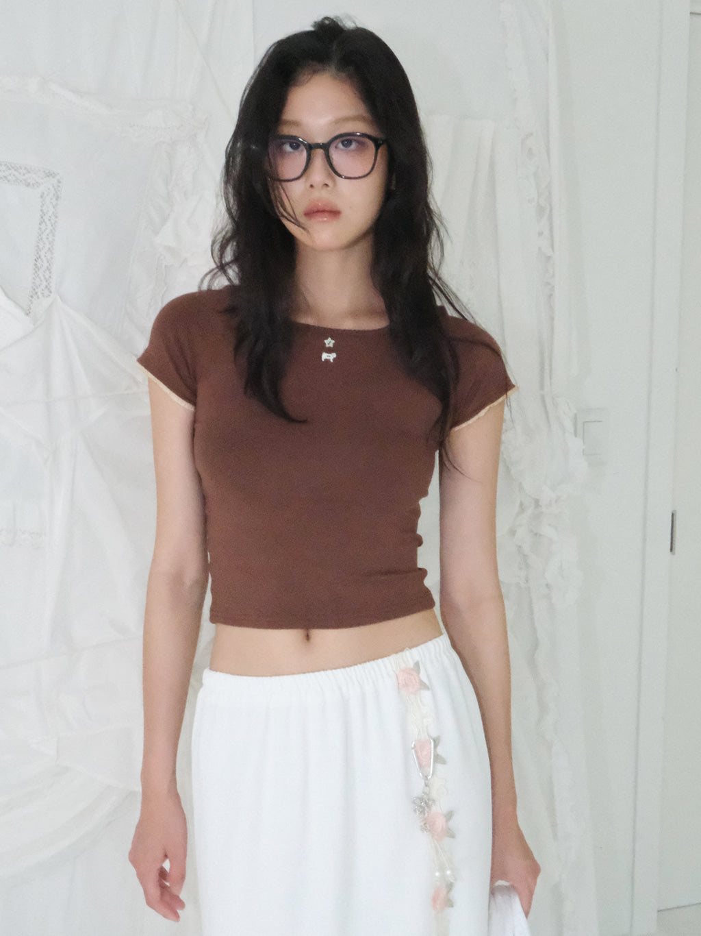 Kitten Crop Tee (Camel)