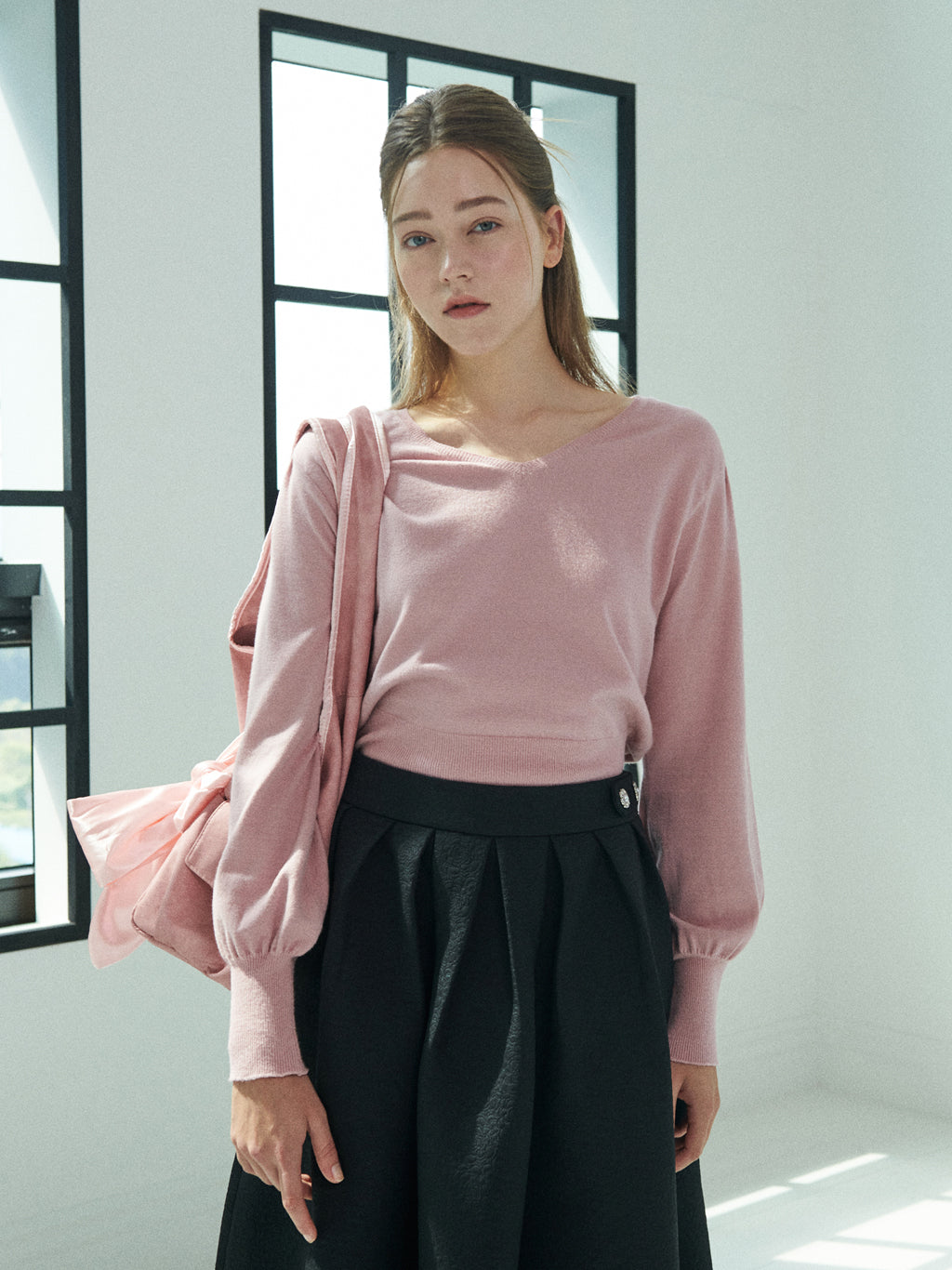 Rose Flared Skirt (Black)