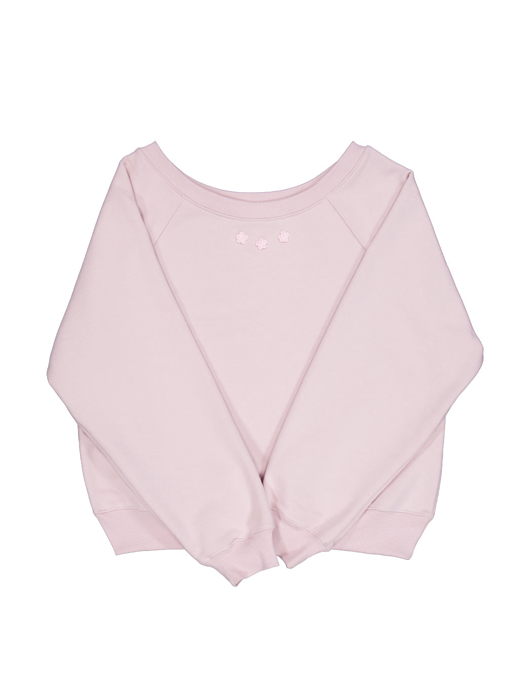 U-Neck Crochet Sweatshirt (Baby Pink)
