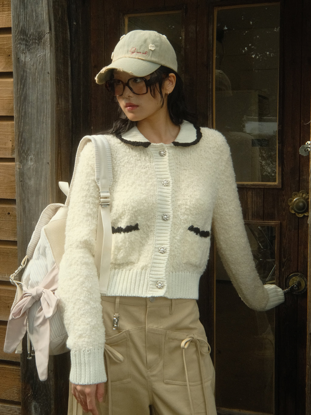 Alpaca Knit Cardigan (Ivory)