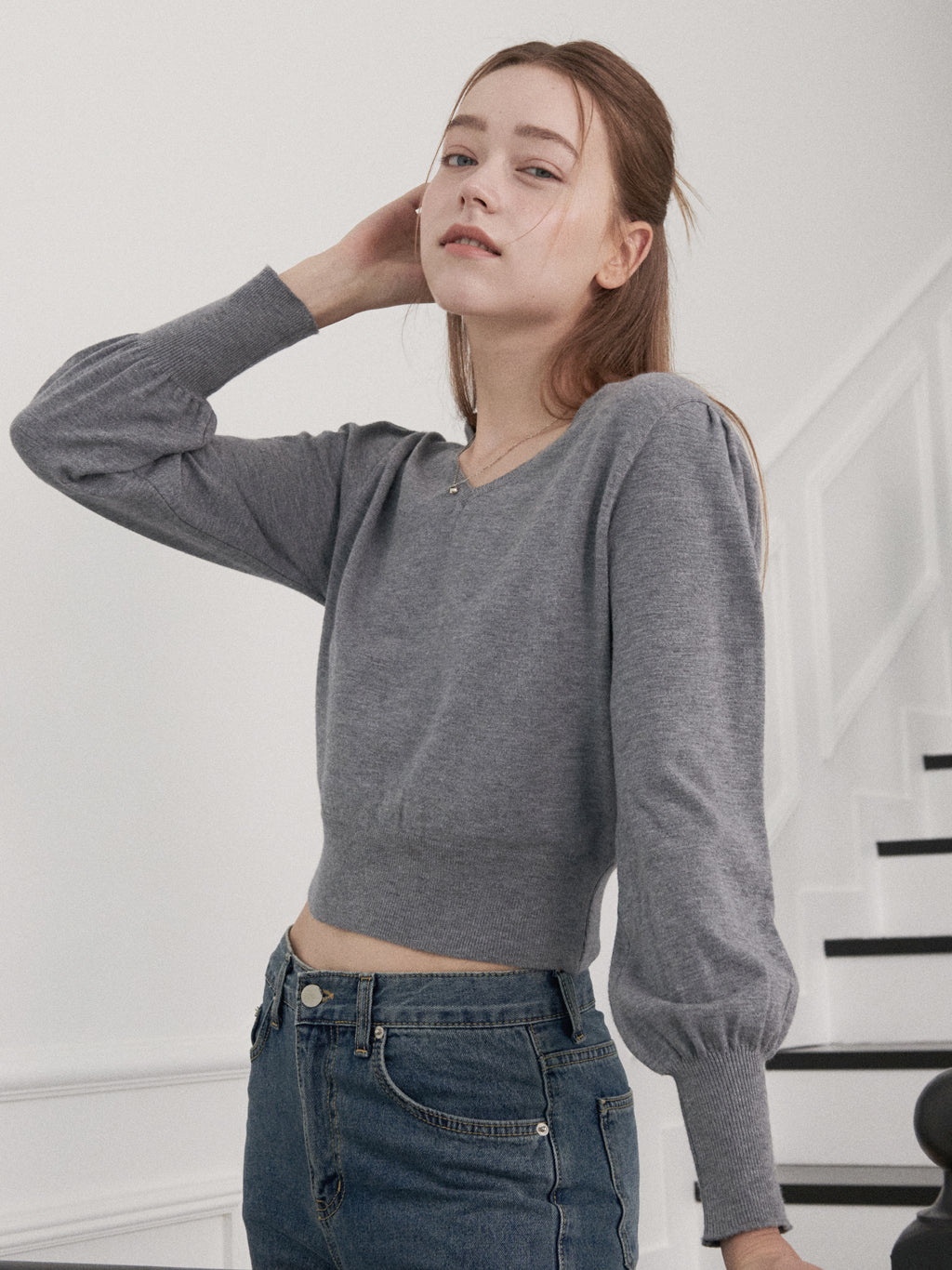Emma Puff Knit (Grey)