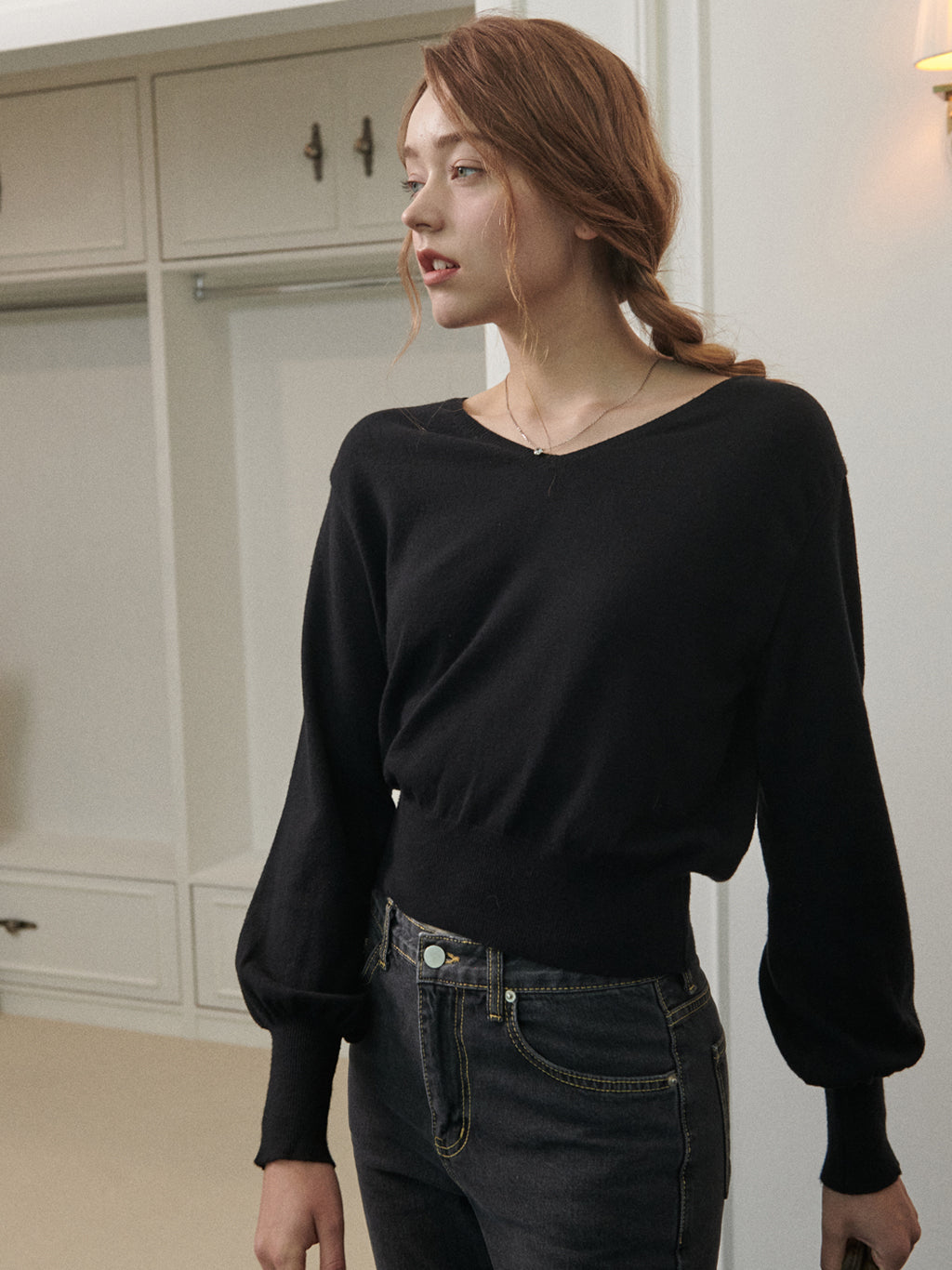 Emma Puff Knit (Black)