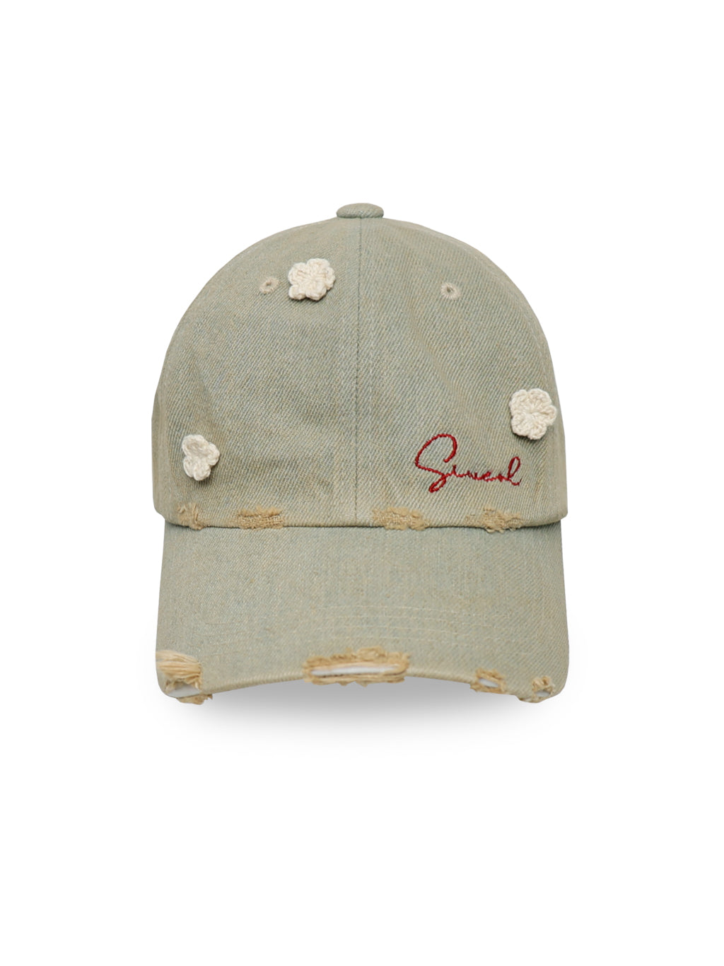 Crochet Denim Cap (Dusty Yellow)