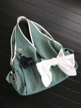 Bow Shoulder Bag (Washed Denim)