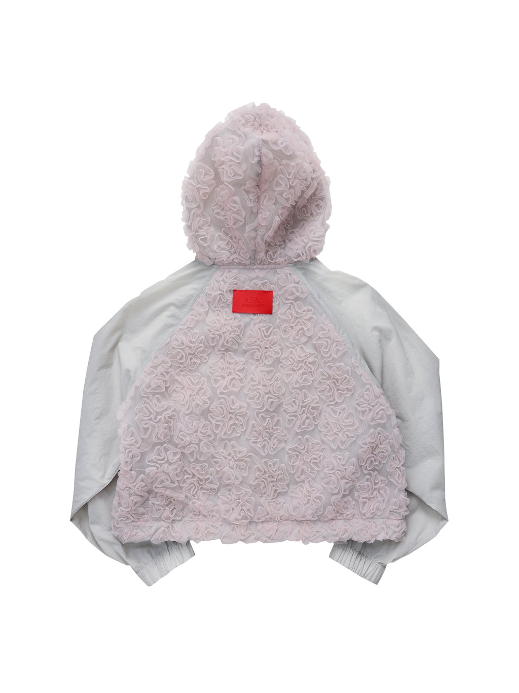 Lace Crop Hood (Grey+Pink)