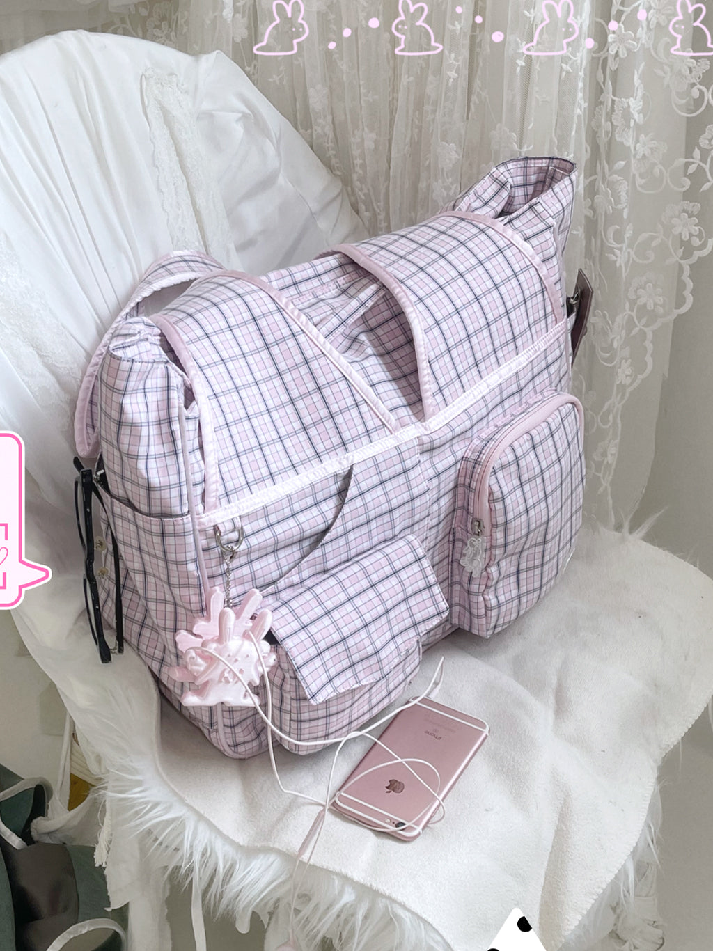 TIDI Work Bag (Check Pink)