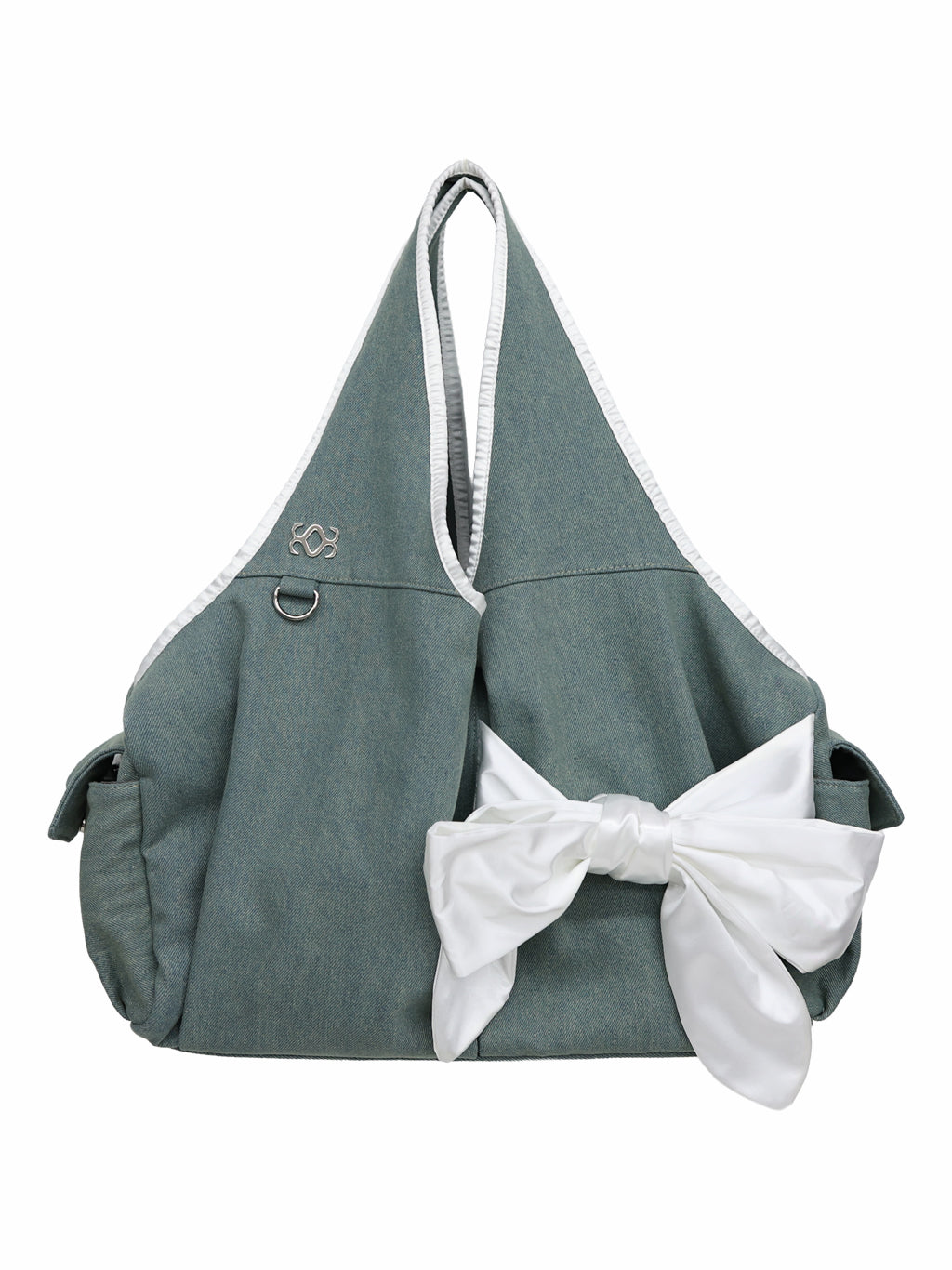 Bow Shoulder Bag (Washed Denim)