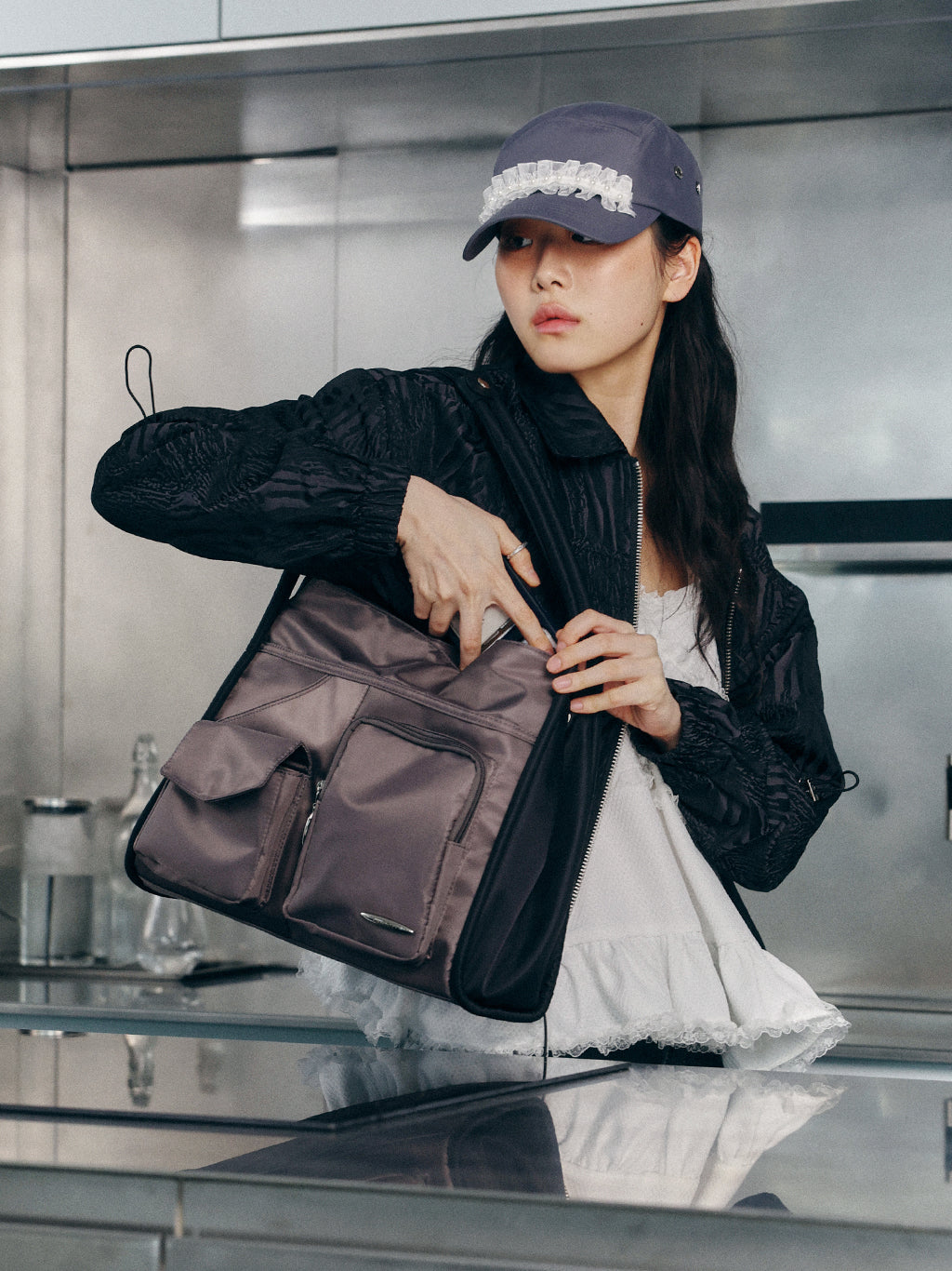 Tidi Cargo Bag (Grey+Black)
