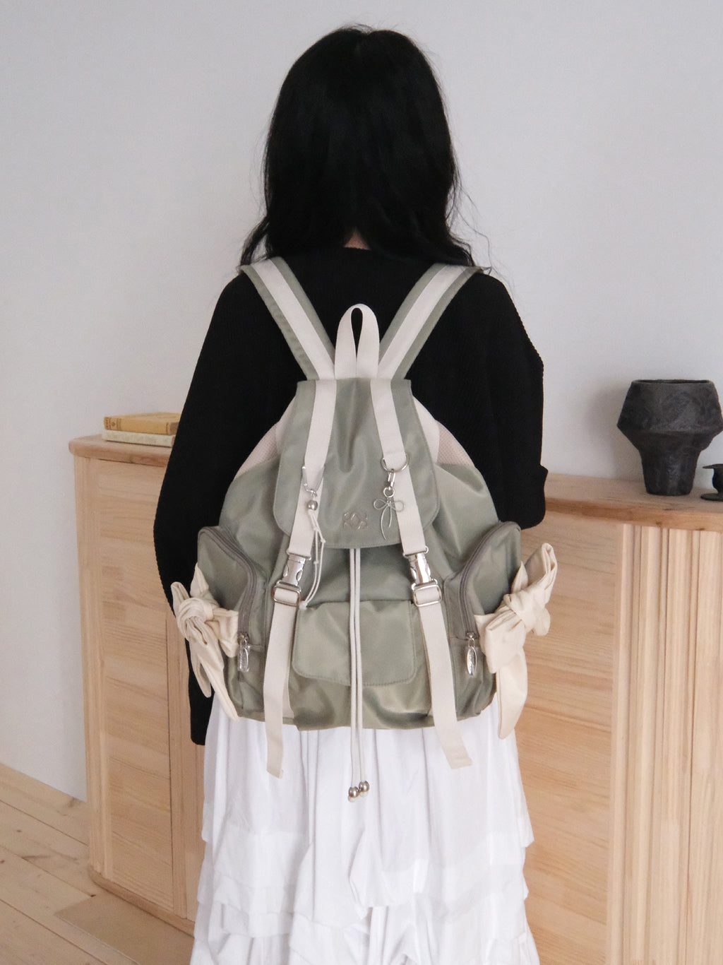 [Nylon] Bow Backpack (Mute Khaki)